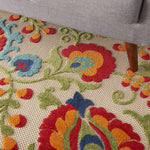 Nourison Aloha Indoor/Outdoor Multicolor 3'6" x 5'6" Area Rug, Easy Cleaning, Non Shedding, Bed Room, Living Room, Dining Room, Backyard, Deck, Patio (4x6)