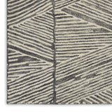 Nourison Vail Abstract Grey/White 2'3" x 7'6" Area -Rug, Easy -Cleaning, Non Shedding, Bed Room, Living Room, Dining Room, Kitchen (2x8)