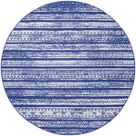 Nourison Whimsicle Tribal Navy Ivory 8' x round Area Rug, Easy Cleaning, Non Shedding, Bed Room, Living Room, Dining Room, Kitchen (8 Round)