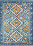 Nourison Passion Transitional Blue/Multicolor 3'9" x 5'9" Area Rug, Easy Clean, Non Shedding, Bed Room, Living Room, Dining Room, Kitchen (4x6)