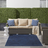 Nourison Essentials Indoor/Outdoor Midnight Blue 5' x 7' Area Rug, Easy Cleaning, Non Shedding, Bed Room, Living Room, Dining Room, Backyard, Deck, Patio (5x7)