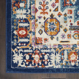 Nourison Passion Moroccan Blue/Multicolor 3'9" x 5'9" Area -Rug, Easy -Cleaning, Non Shedding, Bed Room, Living Room, Dining Room, Kitchen (4x6)