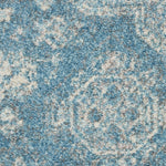 Nourison Tranquil Traditional Light Blue/Ivory 4' x Round Area -Rug, Easy -Cleaning, Non Shedding, Bed Room, Living Room, Dining Room, Kitchen (4 Round)