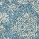 Nourison Tranquil Traditional Light Blue/Ivory 4' x Round Area -Rug, Easy -Cleaning, Non Shedding, Bed Room, Living Room, Dining Room, Kitchen (4 Round)