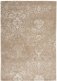 Nourison Damask Farmhouse Beige Ivory 3'6" x 5'6" Area Rug, Easy Cleaning, Non Shedding, Bed Room, Living Room, Dining Room, Kitchen (4x6)