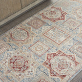 Nourison Enchanting Home Farmhouse & Country Blue/Multicolor 3' x 5' Area Rug, Easy Clean, Non Shedding, Bed Room, Living Room, Dining Room, Kitchen (3x5)