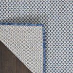 Nourison Courtyard Indoor/Outdoor Ivory Blue 4' x 6' Area Rug, Geometric, Easy Cleaning, Non Shedding, Bed Room, Living Room, Dining Room, Deck, Patio, Backyard (4x6)
