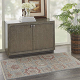 Nourison Enchanting Home Farmhouse & Country Blue/Multicolor 3' x 5' Area Rug, Easy Clean, Non Shedding, Bed Room, Living Room, Dining Room, Kitchen (3x5)