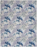 Nourison Washables Floral Grey Blue 6' x 9' Area -Rug, Easy -Cleaning, Non Shedding, Bed Room, Living Room, Dining Room, Kitchen (6x9)