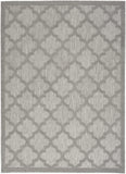 Nourison Easy Care Moroccan Silver Grey 4' x 6' Area Rug, Trellis, Easy Cleaning, Non Shedding, Bed Room, Living Room, Dining Room, Backyard, Deck, Patio (4x6)