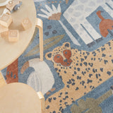 Nourison Astra Machine Washable Contemporary Multicolor 5'3" x 7' Kids Area Rug, Easy Clean, Non Shedding, Bed Room, Living Room, Dining Room, Kids Rug, Playroom, Nursery (5x7)