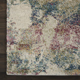 Nourison Fusion Artistic Cream/Multi 2'2" x 7'6" Area-Rug, Easy-Cleaning, Non Shedding, Bed Room, Living Room, Dining Room, Kitchen (2x7)