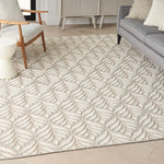 Nourison Aloha Indoor/Outdoor Ivory/Grey 3'6" x 5'6" Area Rug, Easy Cleaning, Non Shedding, Bed Room, Living Room, Dining Room, Kitchen (4x6)