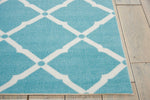 Nourison Home & Garden Aqua Rectangle Area Rug, 4-Feet 4-Inches by 6-Feet 3-Inches (4'4" x 6'3")