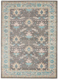 Nourison Tranquil Persian Grey/Pink 4' x 6' Area-Rug, Easy-Cleaning, Non Shedding, Bed Room, Living Room, Dining Room, Kitchen (4x6)