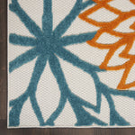 Nourison Aloha Indoor/Outdoor Floral Turquoise Multicolor 2'3" x 10' Area Rug, (10' Runner)
