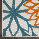 Nourison Aloha Indoor/Outdoor Floral Turquoise Multicolor 2'3" x 10' Area Rug, (10' Runner)