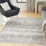 Nourison Astra Machine Washable Bohemian Silver Grey 5'3" x 7' Area Rug, Easy Clean, Non Shedding, Bed Room, Living Room, Dining Room, Kitchen (5x7)