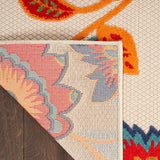 Nourison Aloha Indoor-Outdoor Multicolor 2'8" x 4' Area Rug, Easy Cleaning, Non Shedding, Bed Room, Living Room, Dining Room, Backyard, Deck, Patio (3x4)