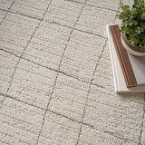 Nourison Santa Cruz Modern Ivory Grey 3'11" x 5'11" Area Rug, Easy-Cleaning, Non Shedding, Bed Room, Living Room, Dining Room, Kitchen (4x6)