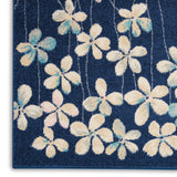 Nourison Tranquil Floral Navy 4' x 6' Area Rug, Easy Cleaning, Non Shedding, Bed Room, Living Room, Dining Room, Kitchen (4x6)