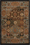 Nourison Delano Traditional Black/Blue 2' x 3' Area-Rug, Easy-Cleaning, Non Shedding, Bed Room, Living Room, Dining Room, Kitchen (2x3)