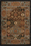 Nourison Delano Traditional Black/Blue 2' x 3' Area-Rug, Easy-Cleaning, Non Shedding, Bed Room, Living Room, Dining Room, Kitchen (2x3)