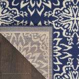 Nourison Jubilant Floral Navy/Ivory 3' x 5' Area--Rug, Easy--Cleaning, Non Shedding, Bed Room, Living Room, Dining Room, Kitchen (3x5)