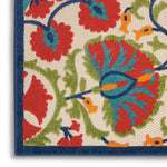 Nourison Aloha Indoor/Outdoor Red/Multi 2'8" x 4' Area Rug, Easy Cleaning, Non Shedding, Bed Room, Living Room, Dining Room, Deck, Backyard, Patio (3x4)