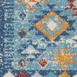 Nourison Passion Transitional Blue/Multicolor 3'9" x 5'9" Area Rug, Easy Clean, Non Shedding, Bed Room, Living Room, Dining Room, Kitchen (4x6)