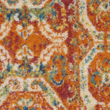 Nourison Allur Non-Shedding Transitional Moroccan Red Multicolor 2'3" x 7'6" Area Rug, (8' Runner)