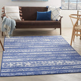 Nourison Whimsicle Tribal Navy Ivory 4' x 6' Area Rug, Easy Cleaning, Non Shedding, Bed Room, Living Room, Dining Room, Kitchen (4x6)