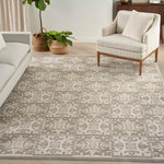Nourison Aloha Indoor-Outdoor Ivory/Grey 3'6" x 5'6" Area Rug, Easy Cleaning, Non Shedding, Bed Room, Living Room, Dining Room, Kitchen (4x6)