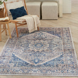 Nourison Vintage Home Bohemian Beige Blue 6' x 9' Area -Rug, Easy -Cleaning, Non Shedding, Bed Room, Living Room, Dining Room, Backyard, Deck, Patio (6x9)