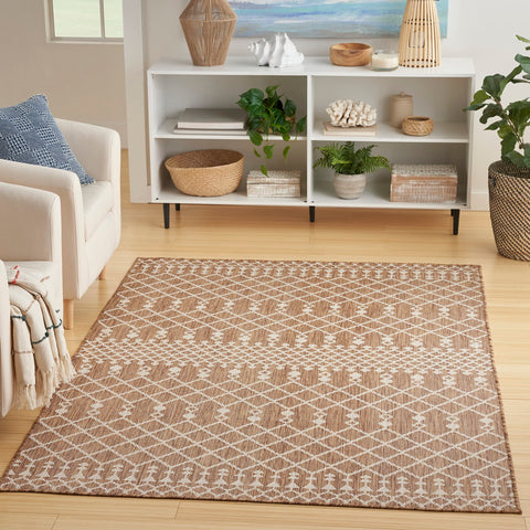 Nourison Positano Indoor-Outdoor Jute 5' x 7' Area Rug, Easy Cleaning, Non Shedding, Bed Room, Living Room, Dining Room, Deck, Backyard, Patio (5x7)