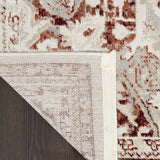 Nourison Geneva Brick Silver 5'3" x 7'3" Area Rug, Traditional, French Country, Easy Cleaning, Non Shedding, Bed Room, Living Room, Dining Room, Kitchen, (5' x 8')