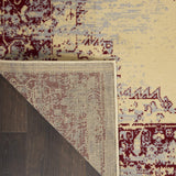 Nourison Grafix Cream/Red 5'3'' x 7'3'' Traditional Area-Rug, Modern, Easy-Cleaning, Non Shedding, Bed Room, Living Room, Dining Room, Kitchen (5x7)