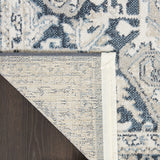 Nourison Geneva Blue/Grey 2'2" x 7'6" Area Rug, Traditional, French Country, Easy Cleaning, Non Shedding, Bed Room, Living Room, Dining Room, Kitchen, (8' x Runner)