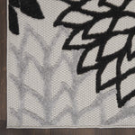 Nourison Aloha Indoor/Outdoor Black White 3'6" x 5'6" Area Rug, Tropical, Botanical, Easy Cleaning, Non Shedding, Bed Room, Living Room, Dining Room, Deck, Backyard, Patio (3x5)
