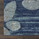 Nourison TRA01 Tranquil Modern Distressed Navy/Light Blue Area Rug Runner 2'3" X 7'3"