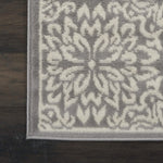 Nourison Jubilant Ivory Grey 2' x 6' Area Rug Easy Clean, Non Shedding, Bed Room, Living Room, Dining Room, Kitchen (6' Runner)