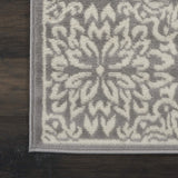 Nourison Jubilant Ivory Grey 2' x 6' Area Rug Easy Clean, Non Shedding, Bed Room, Living Room, Dining Room, Kitchen (6' Runner)