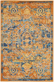 Nourison Passion Traditional Teal/Sun 1'10'' x 2'10'' Area-Rug, Easy-Cleaning, Non Shedding, Bed Room, Living Room, Dining Room, Kitchen (2x3)