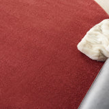 Nourison Essentials Solid Contemporary Brick Red 6' Round Area Rug , 6' X 6'Round