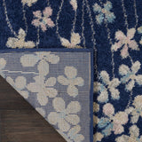 Nourison Tranquil Floral Navy 2'3" x 7'3" Area Rug, Easy Cleaning, Non Shedding, Bed Room, Living Room, Dining Room, Kitchen (2x7)
