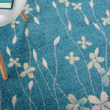 Nourison TRA04 Tranquil Bohemian Floral Turquoise Area Rug 4' X 6'