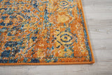 Nourison Passion Traditional Teal/Sun 1'10'' x 2'10'' Area-Rug, Easy-Cleaning, Non Shedding, Bed Room, Living Room, Dining Room, Kitchen (2x3)