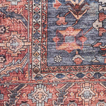 Nourison Brilliance Machine Washable Traditional Vintage Navy/Brick 2' x 4' Area Rug, Easy Clean, Non Shedding, Bed Room, Living Room, Dining Room, Kitchen (2x4)