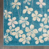Nourison TRA04 Tranquil Bohemian Floral Turquoise Area Rug 4' X 6'