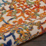 Nourison Aloha Indoor/Outdoor Multicolor 2'8" x 4' Area Rug, Transitional, French Country, Easy Cleaning, Non Shedding, Bed Room, Kitchen, Living Room, Deck, Backyard, (3' x 4')